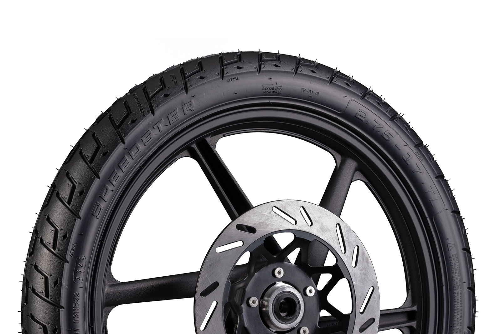 Llanta SPEEDSTER FP 2.75-17 detalle del labrado optimizado para agarre en curvas
