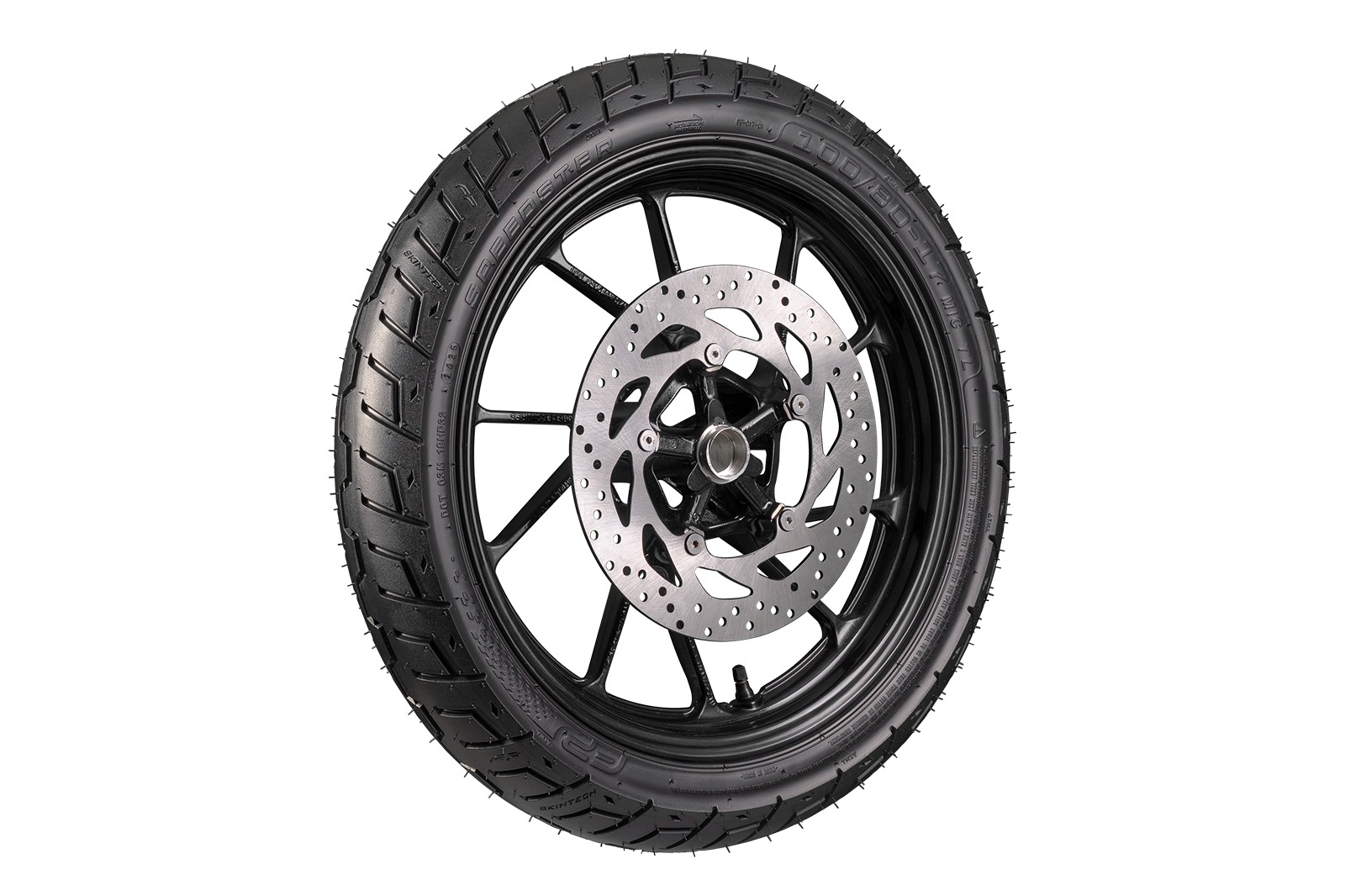 Vista lateral de la llanta FP Speedster 100/80-17 TL