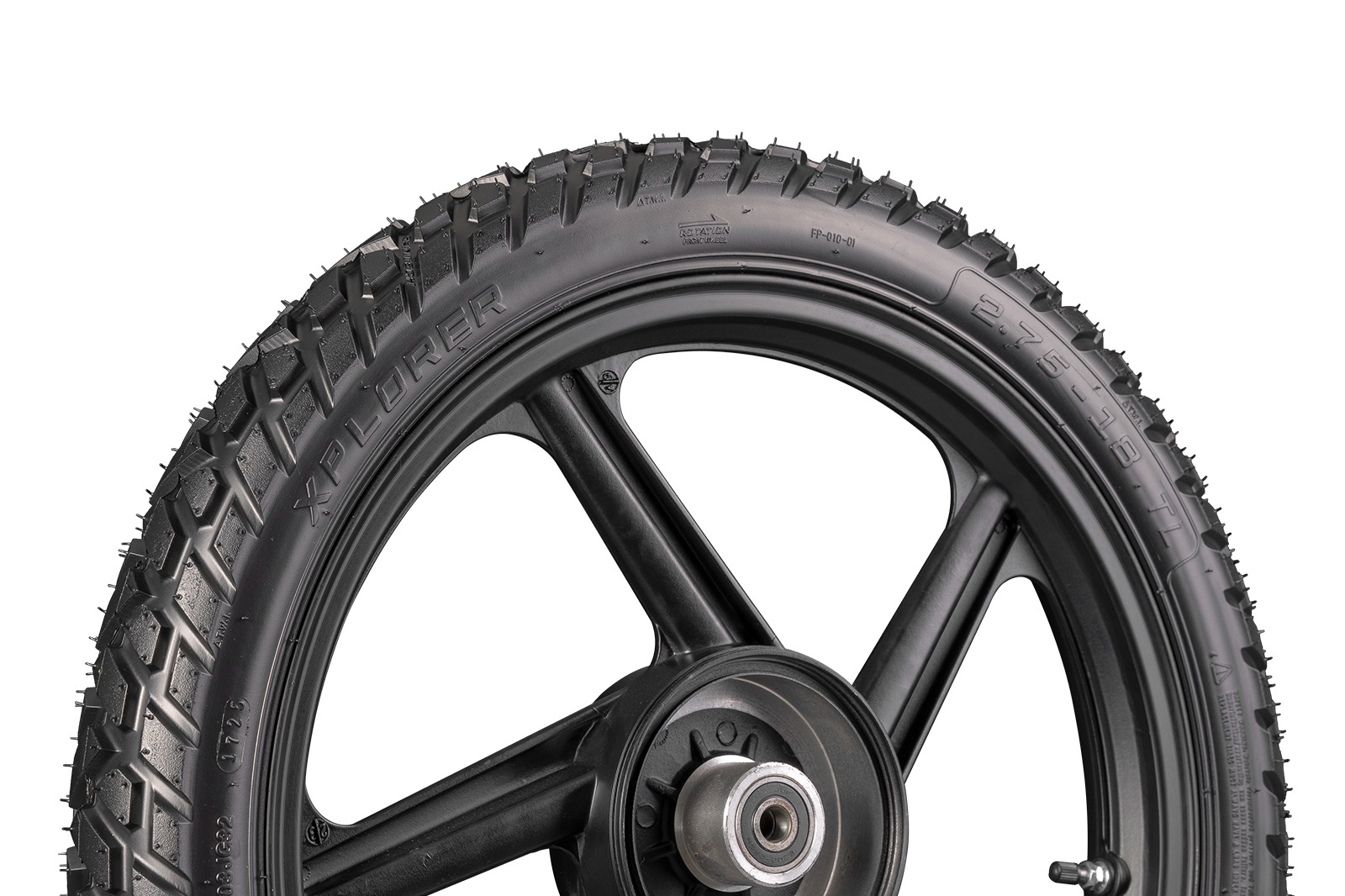 Llanta FP Xplorer 2.75-18 TL detalle del dibujo