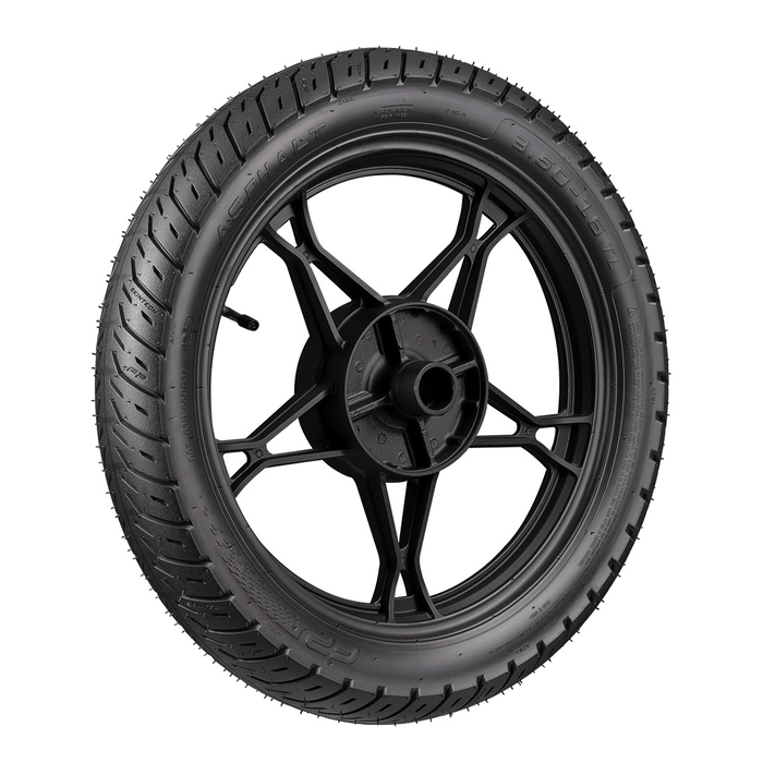 Llanta FP Asphalt 3.50-16 TL vista lateral sobre asfalto
