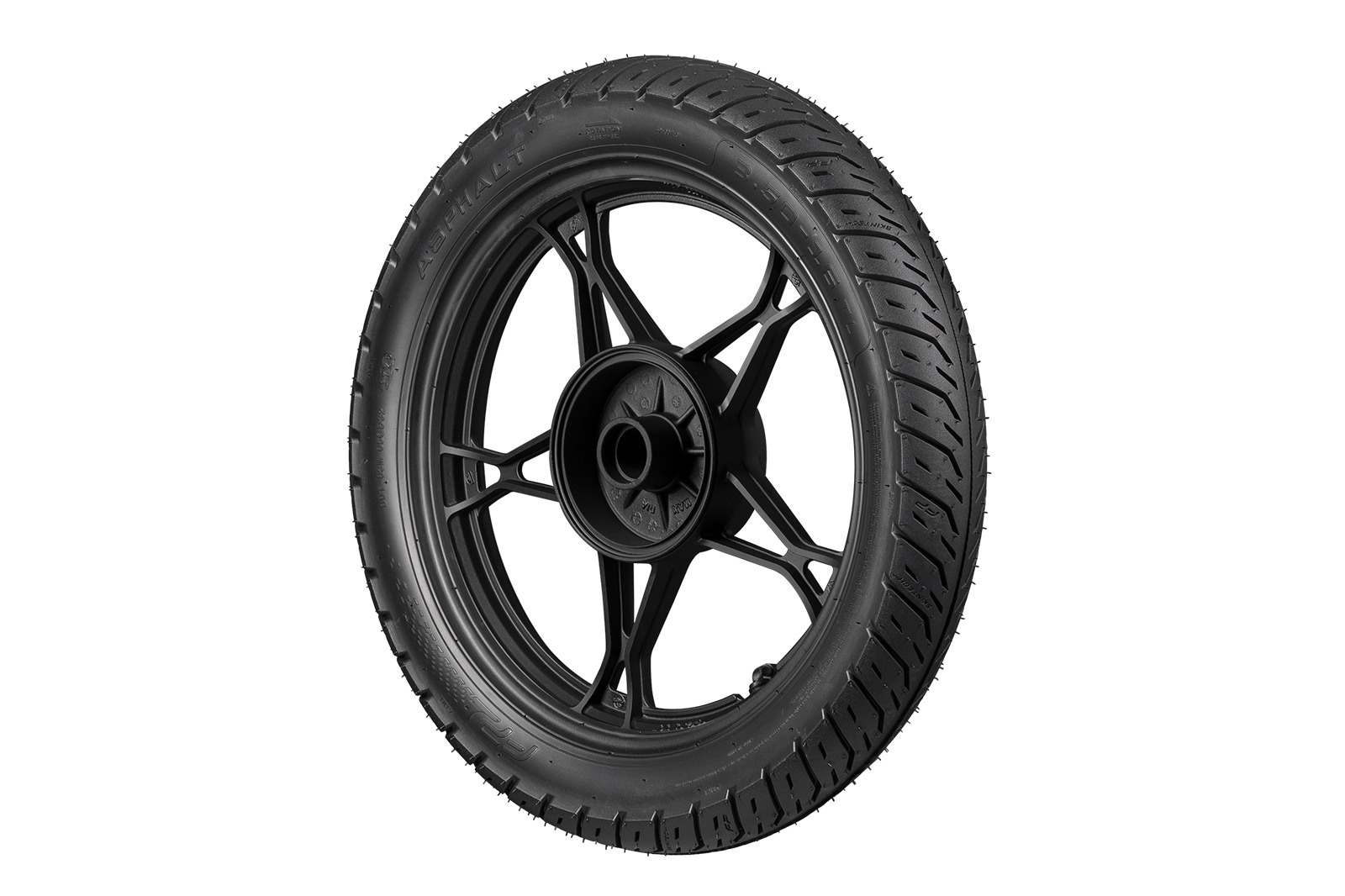 FP Asphalt 3.50-16 TL montada en moto urbana
