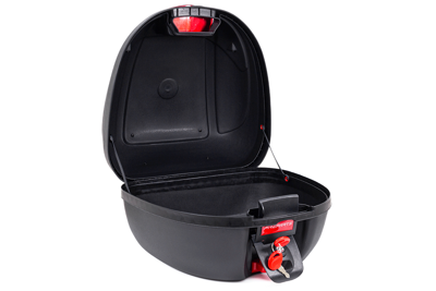 Maletero case rojo para moto / un casco.