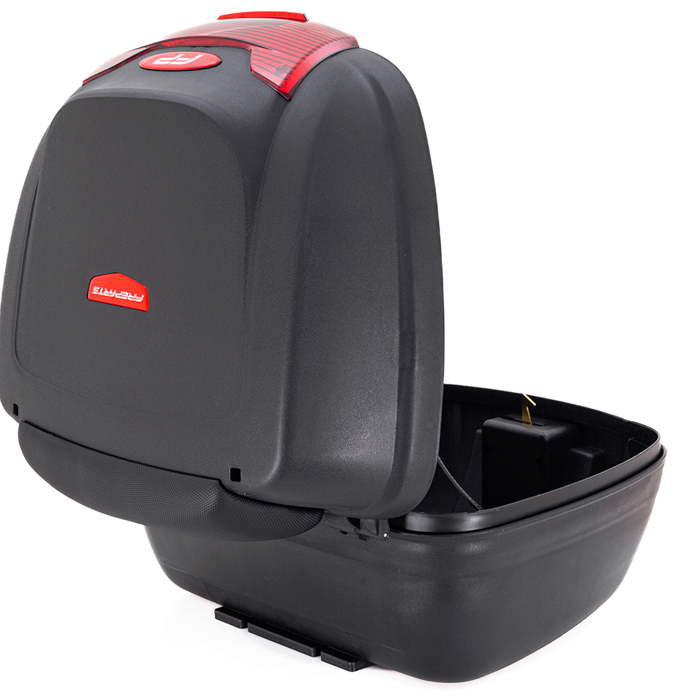 Maletero Nucleon Rojo Para Moto / Un Casco, Maleta para Moto, Maletero Plastico para Moto, Maleta Trasera de Moto, Top Case, Maleta de 40 litros, Maleta para Casco en la Moto, Cajuela de Moto