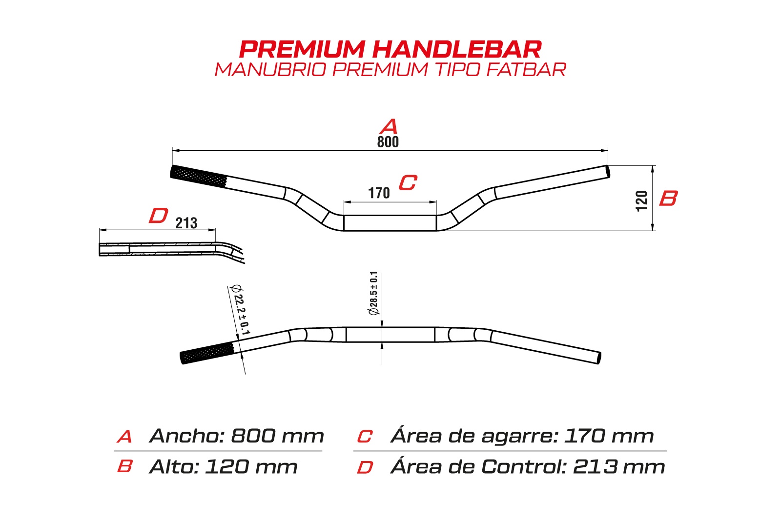 Manubrio fatbar titanio con puff