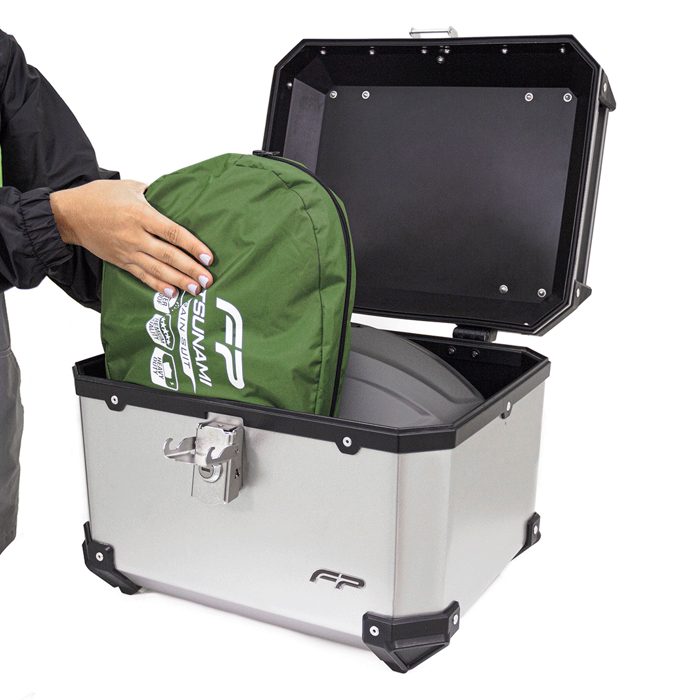 MALETA PARA MOTO MAVERICK 2.0 GRIS / UN CASCO