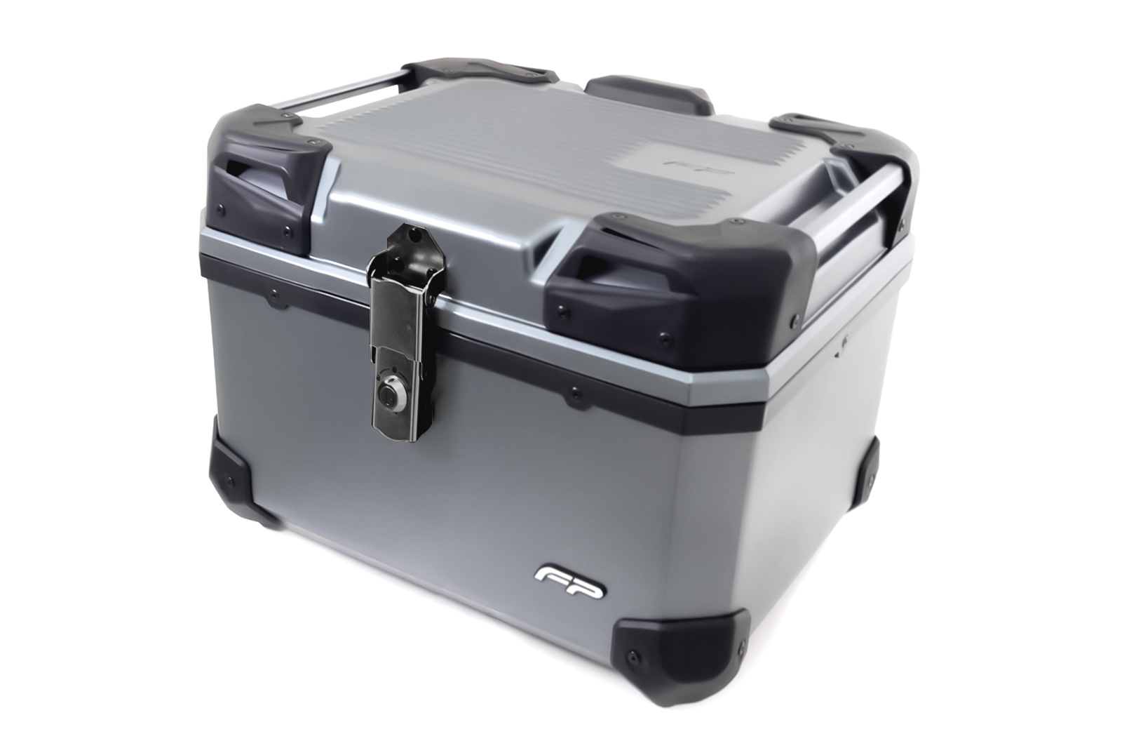 maletero de casco para moto color titanio