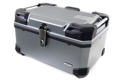 maletero de 2 cascos para moto color titanio