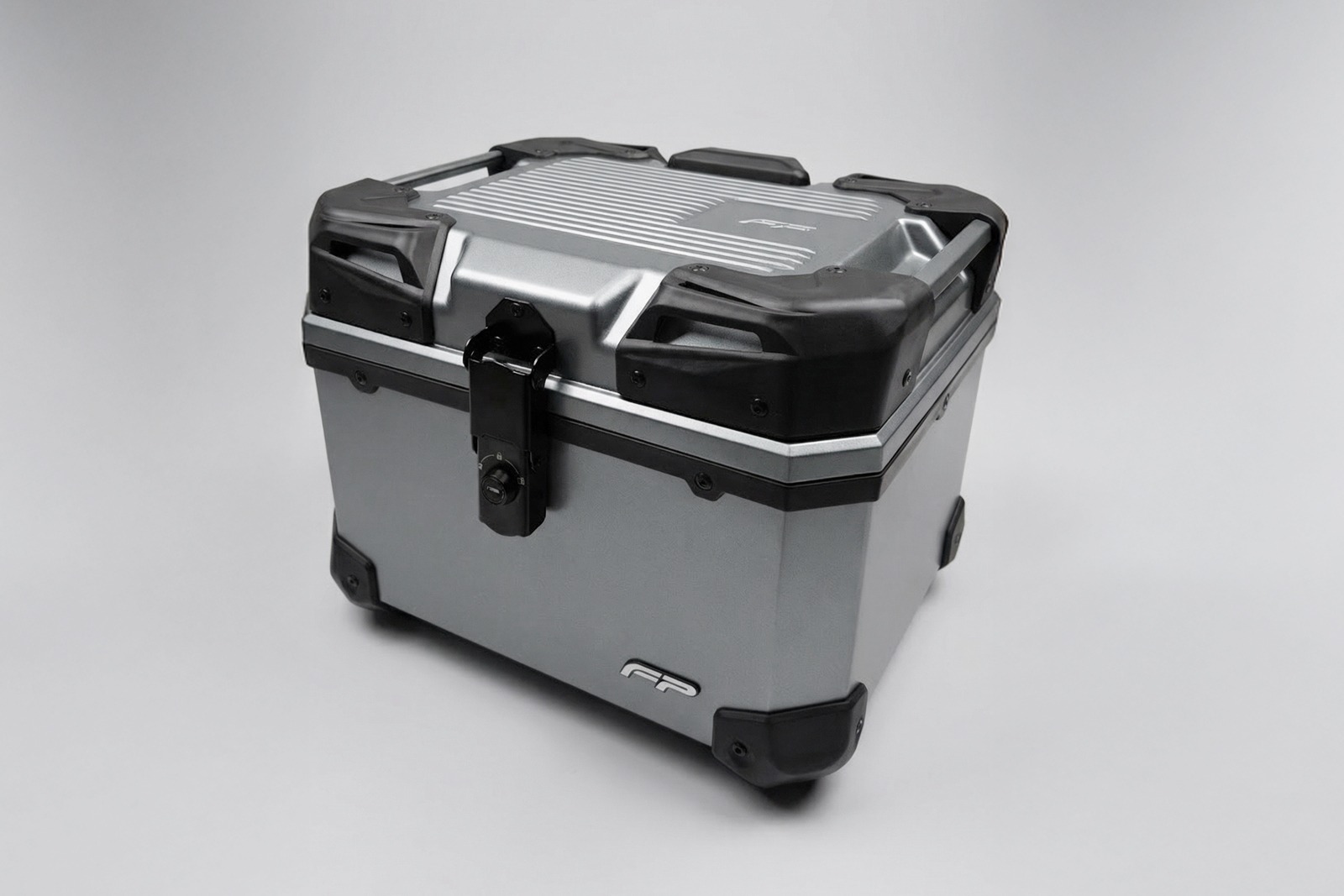 maletero de casco para moto color titanio