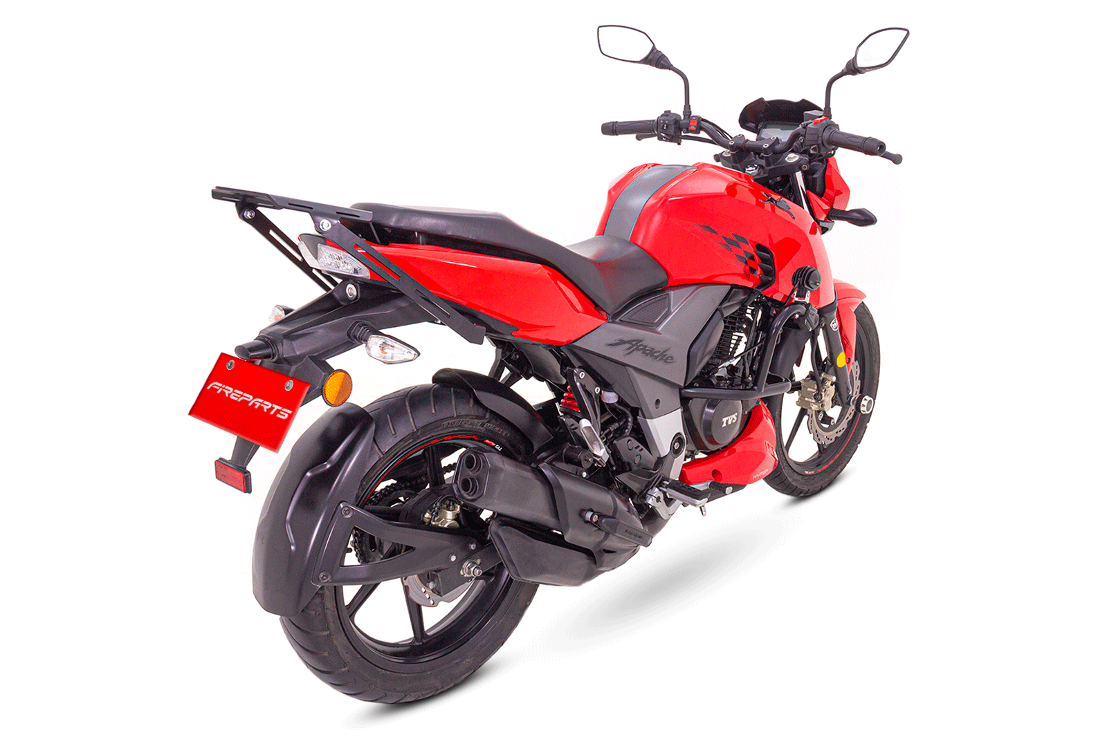 TVS Apache 160 con Parrilla