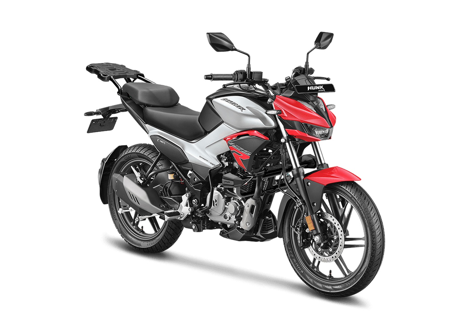 Parrilla Evorack FP instalada en Hero Hunk 125.