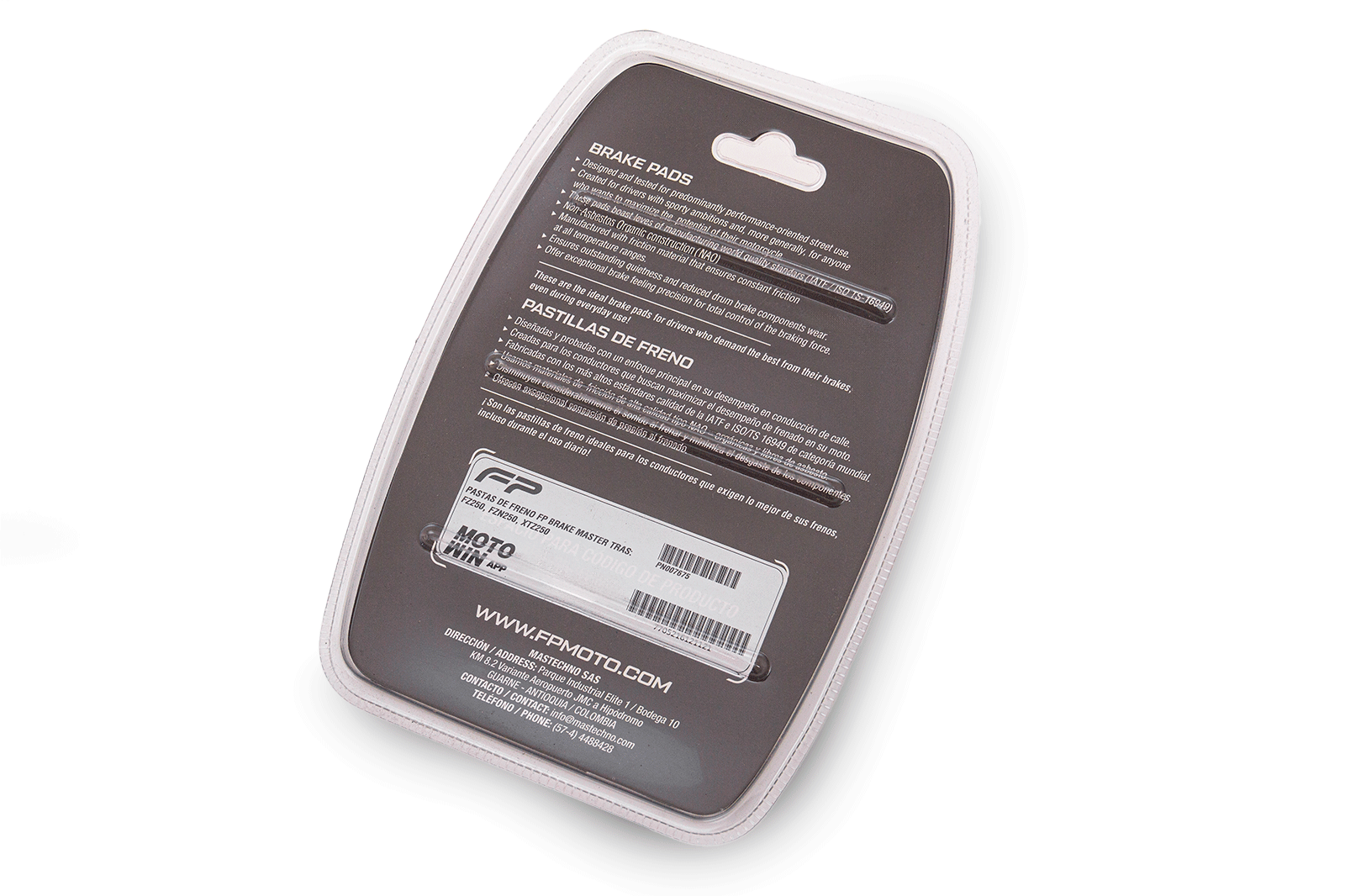 PASTAS DE FRENO FP BRAKE MASTER TRAS: FZ250, FZN250, XTZ250, PASTAS FRENO, Freno Fireparts, Pasta Freno FP, Pastilla de freno. Freno para Moto. Kit de Pastillas de Freno de Disco. Juego de Pastillas de Freno de Disco