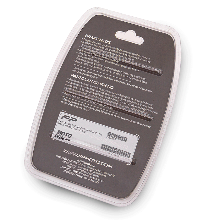 PASTAS DE FRENO FP BRAKE MASTER DEL:  LIBERO 125, TRAS: NMAX, PASTAS FRENO, Freno Fireparts, Pasta Freno FP, Pastilla de freno. Freno para Moto. Kit de Pastillas de Freno de Disco. Juego de Pastillas de Freno de Disco