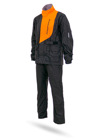 Impermeable cyclone negro naranja