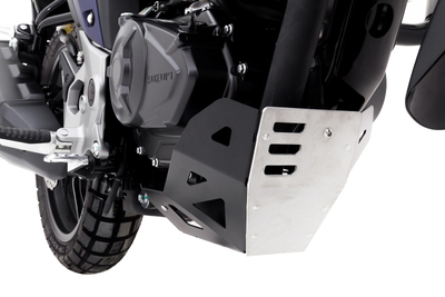 Protector de cárter FP en aluminio para Suzuki V-Strom 160, diseño robusto y ligero para máxima protección del motor