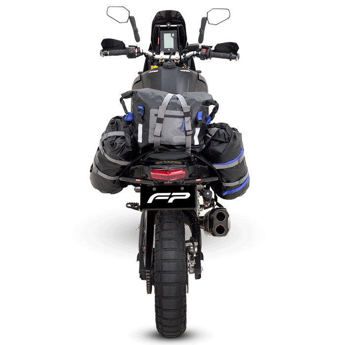 SISTEMA RACKLESS PARA DRYBAG  FP EXPEDITION, Soporte Maletas Laterales, Soporte Textil para Drybag, Organizador de Drybag, Anclaje de Drybag, Maletas Laterales, Cuelga Drybag, Soporte Textil, Drybag, Motocicleta, Correa, Universal, Resistente, Liviano, Fá