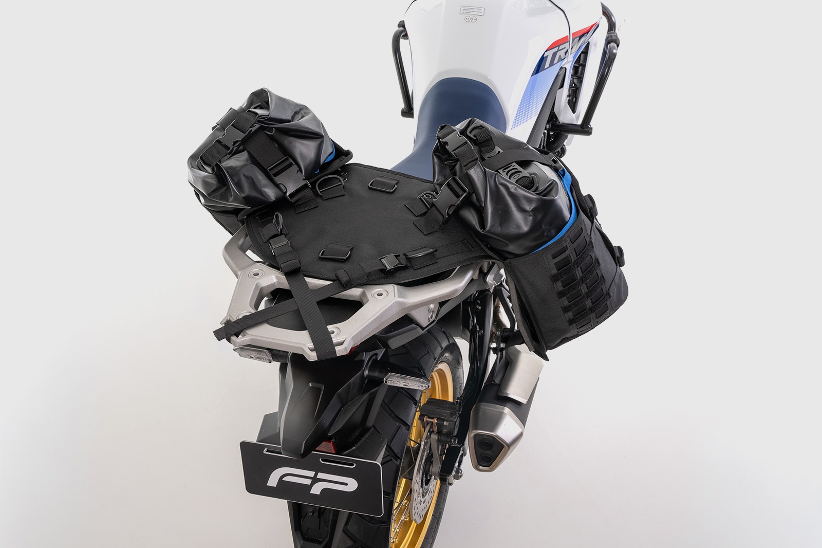 Soporte Rackless FP Xpedition para equipaje de moto aventura