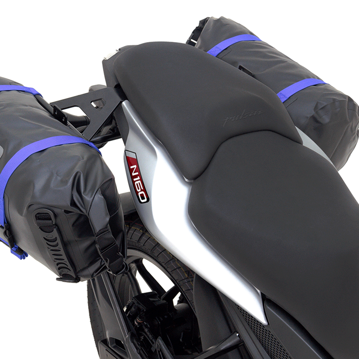 Soporte de maletas laterales Pulsar N160
Soporte de maletas laterales Pulsar N250
Maletas compatibles Pulsar N160 y Pulsar N250
viajes en moto Pulsar N160 y Pulsar N250