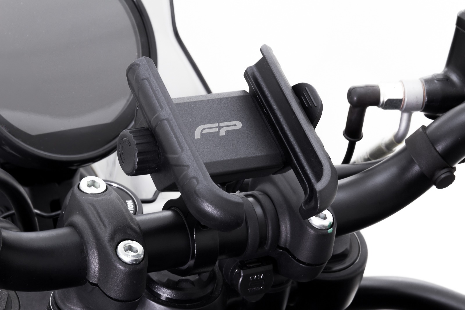 Detalle del sistema de sujeción del Porta Celular FP Ultra