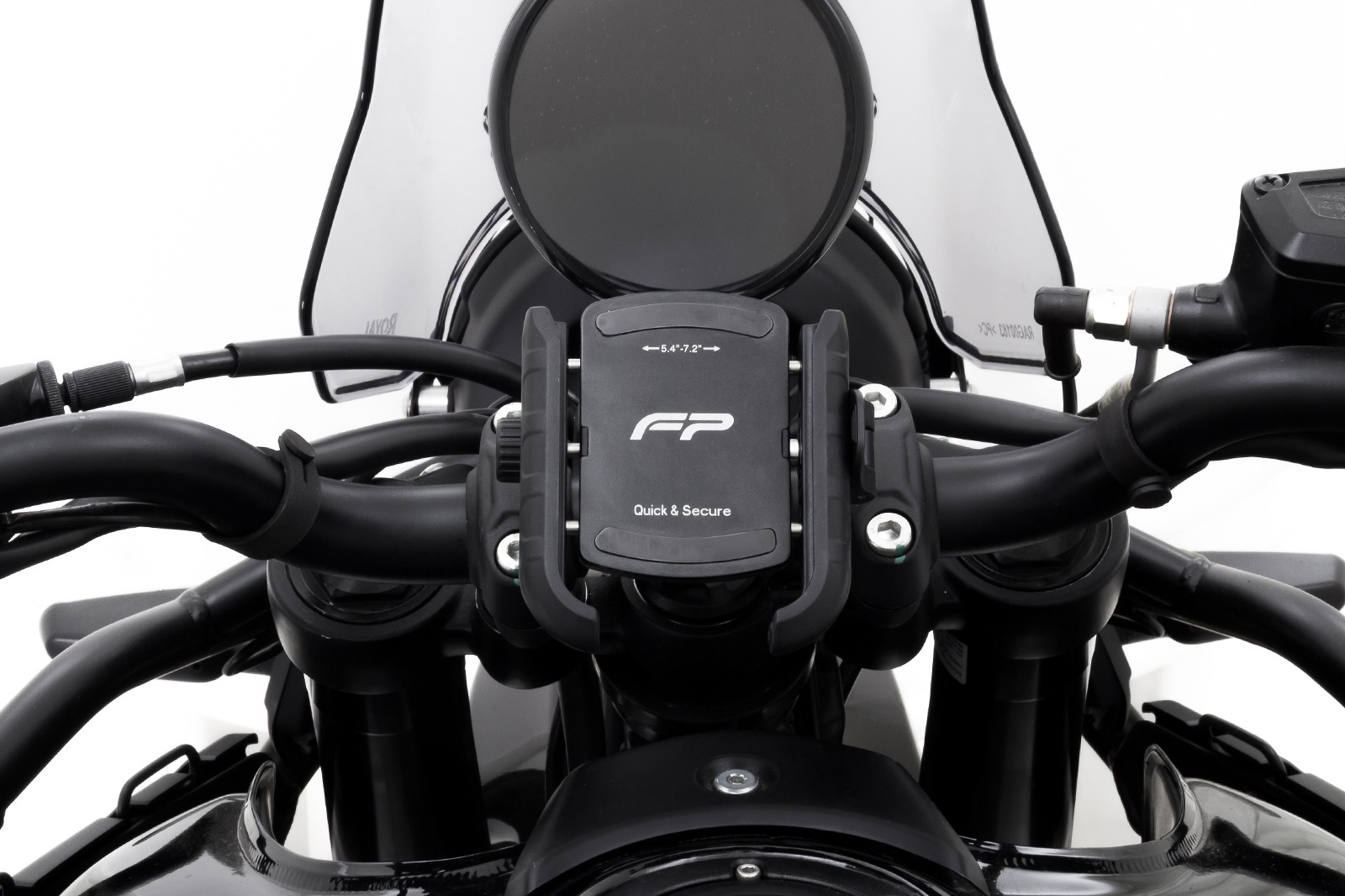 Porta Celular FP Ultra Shock instalado en moto