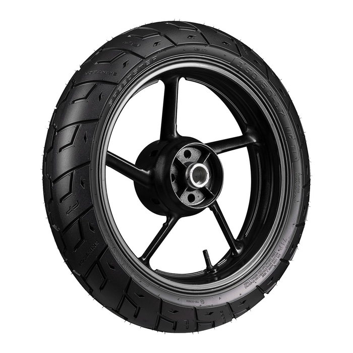 Vista en ángulo lateral de la llanta SPEEDSTER 150/60-17 TL para motos touring