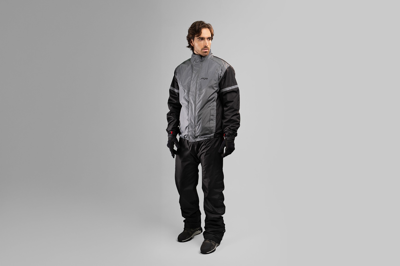 Impermeable reflectivo gris cyclone
