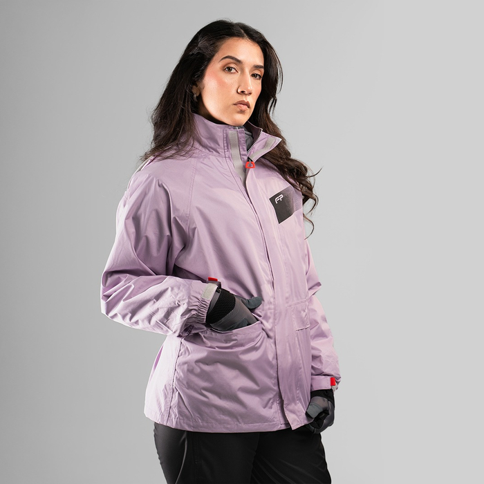 Chaqueta impermeable para dama de moto