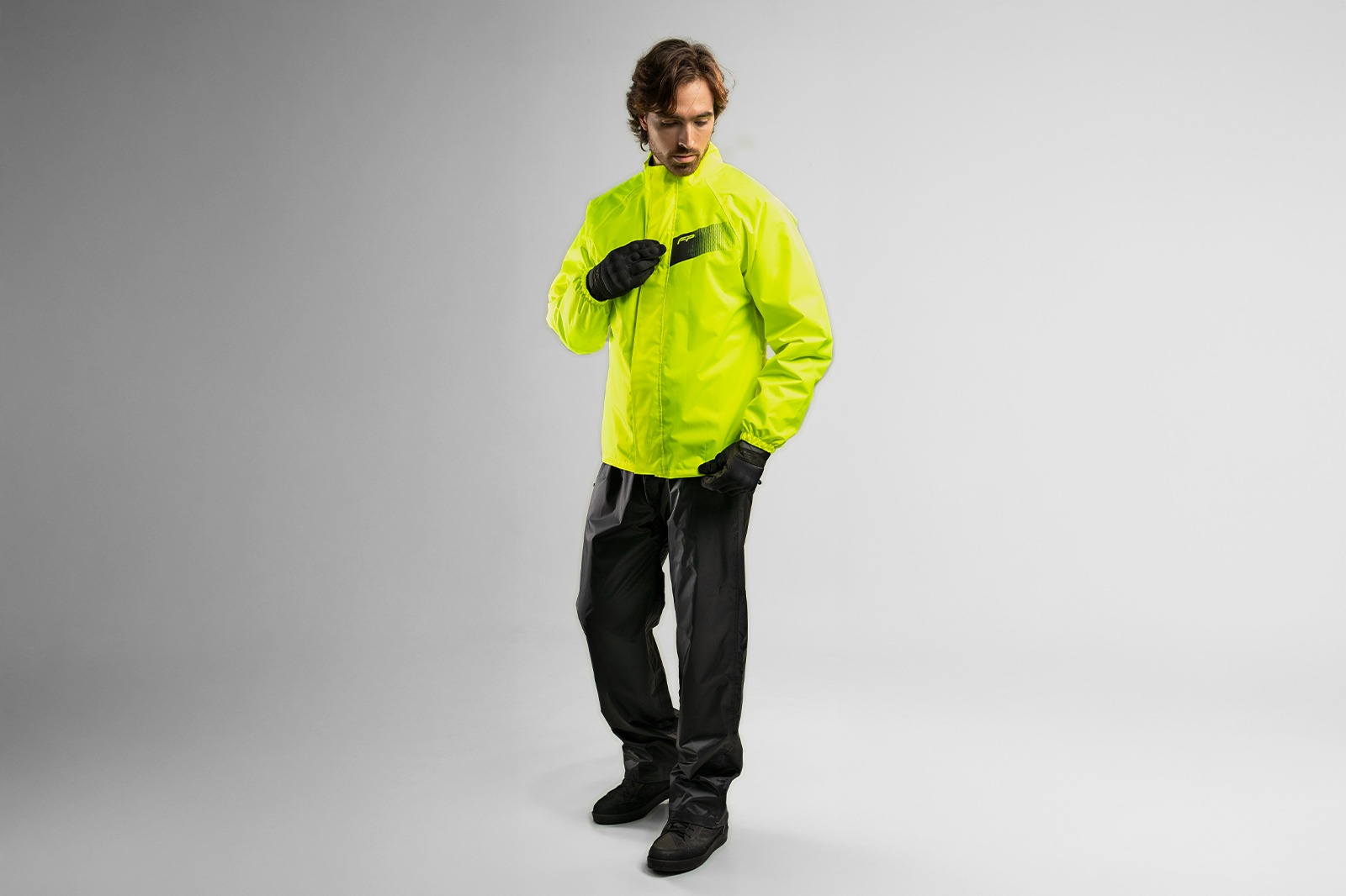Impermeable de moto neon delgado y liviano