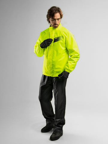 Impermeable de moto neon delgado y liviano