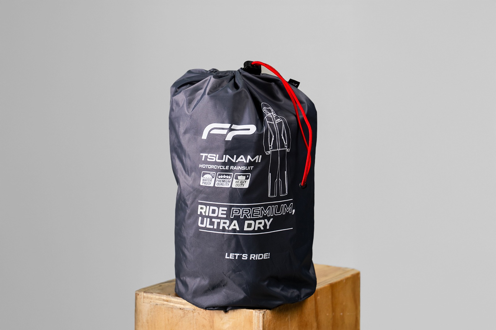 Bolsa portátil del impermeable negro con cierre elástico