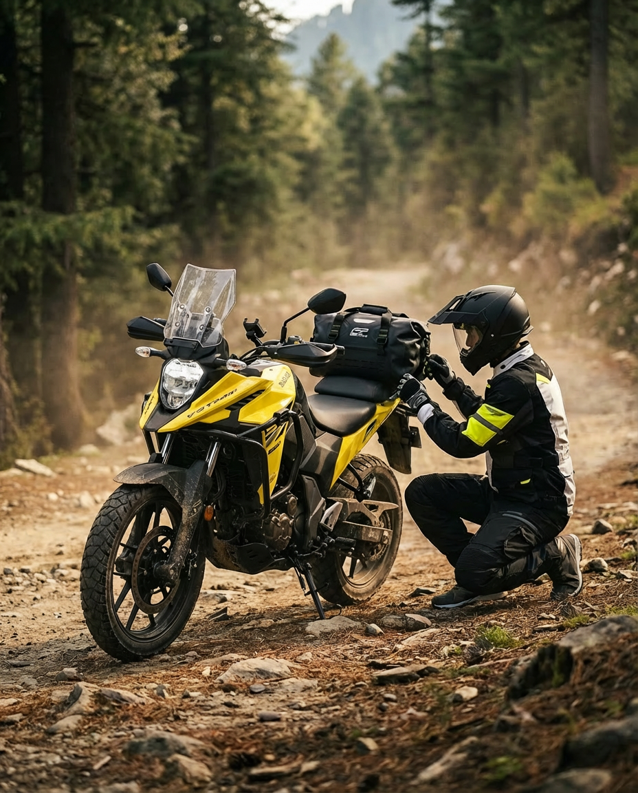 Vstrom 250SX 2026 con todos los accesorios FP