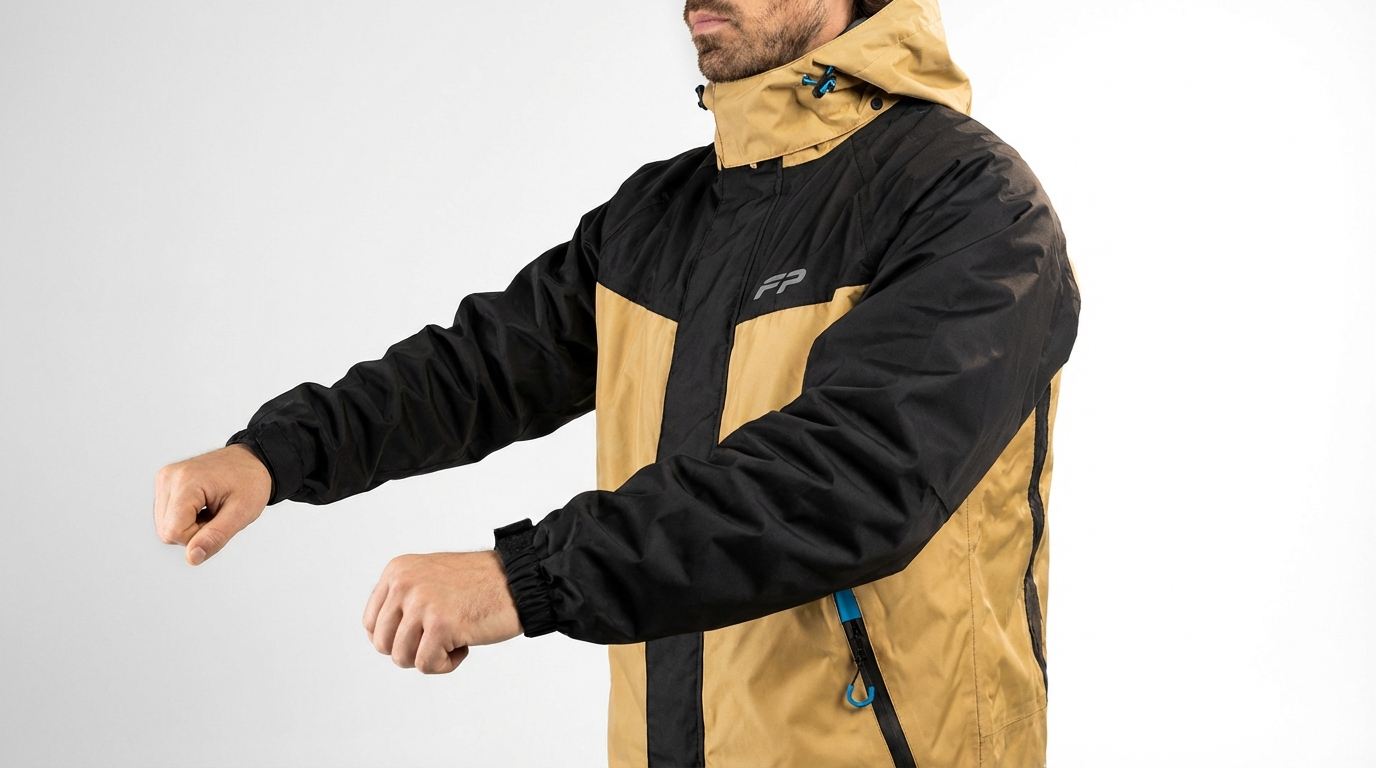 Talla correcta de los brazos en el impermeable