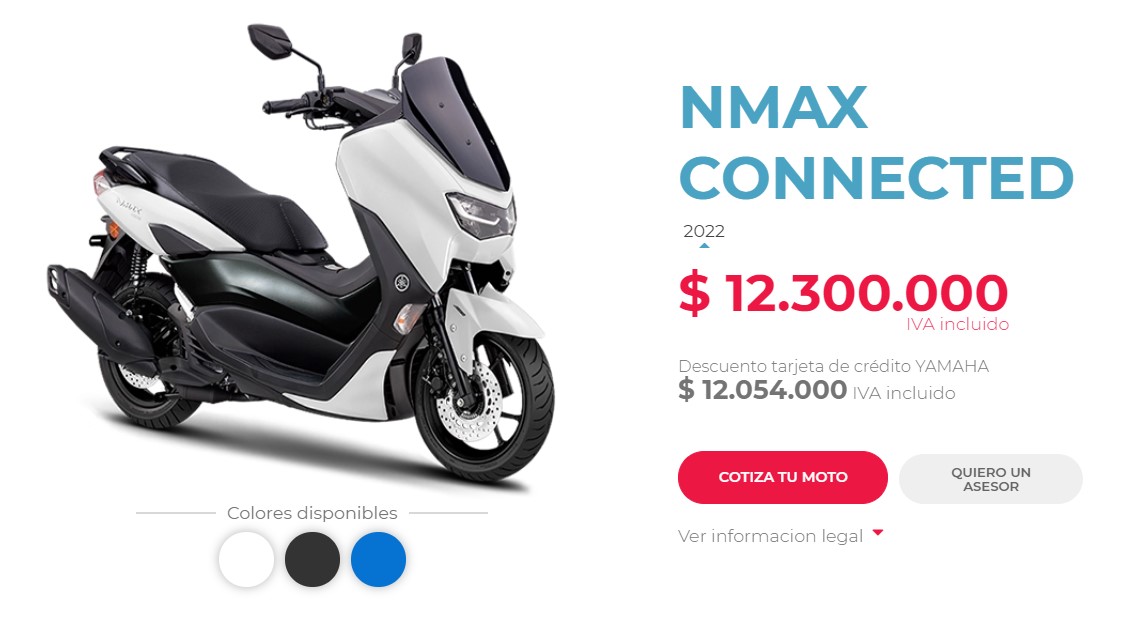 Precio Actualizado Yamaha NMax Connected 2022