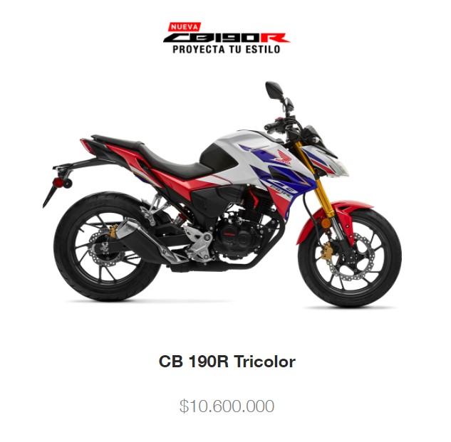 Precio CB 190 tricolor