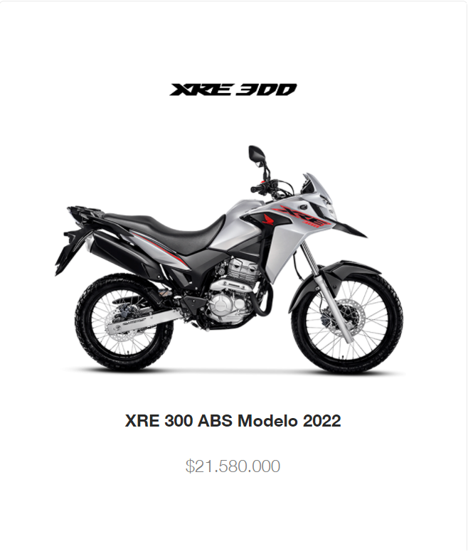 Precio XRE 300 Rally 2022