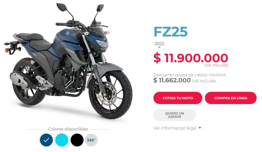 Precio Yamaha FZ 250 Modelo 2022
