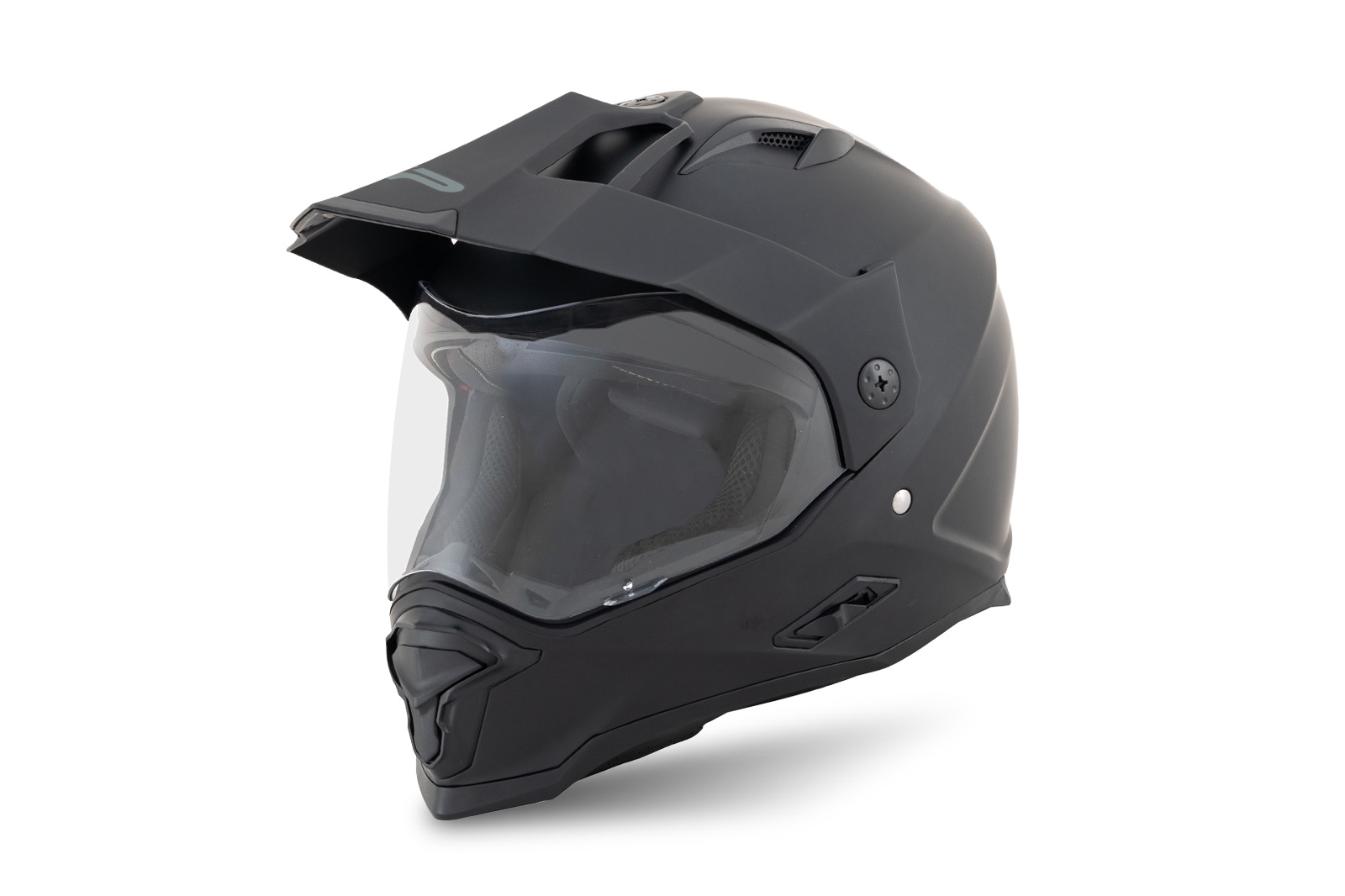 Casco FP Barstow Negro vista lateral con visera aerodinámica