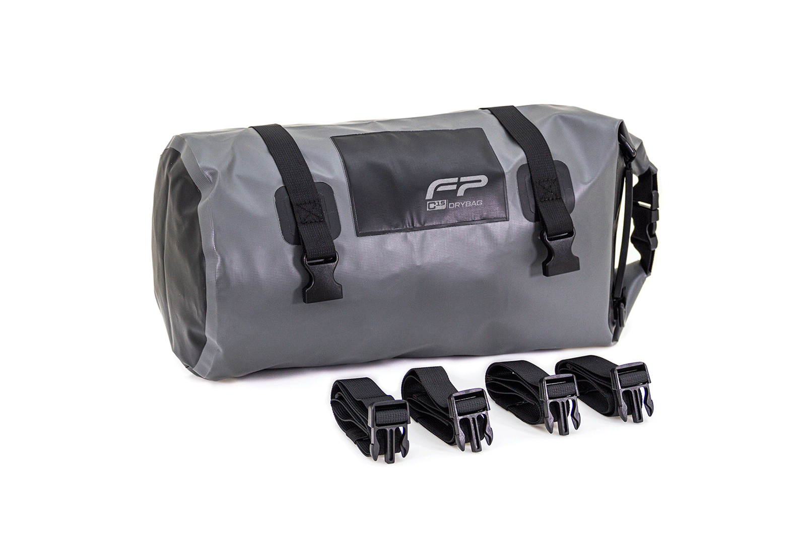 MALETA IMPERMEABLE DRY BAG PARA MOTO C15 NEGRO/GRIS