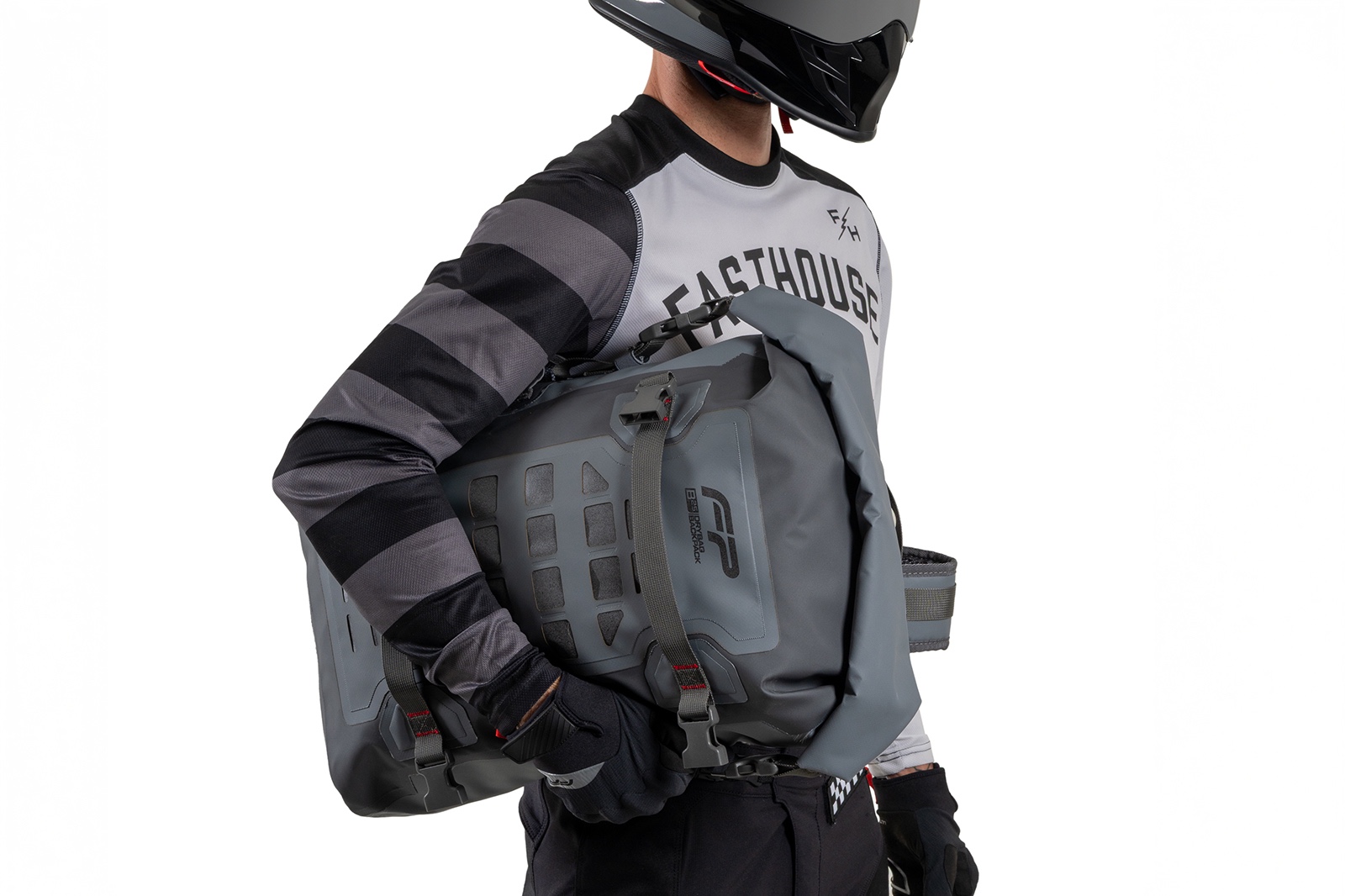Morral impermeable gris para moto viajeros FP B25