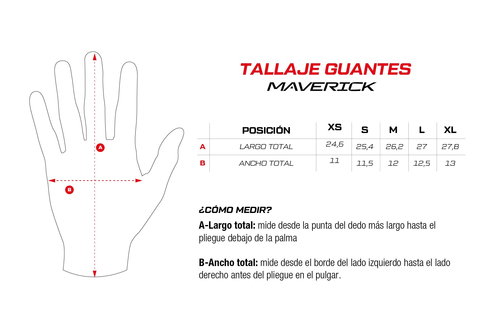Tallaje Guante Maverick Gris