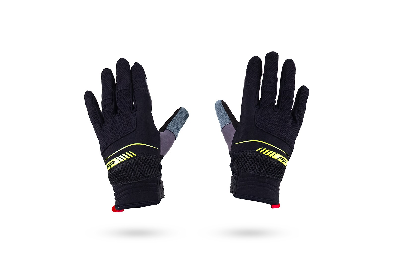 Guantes Verona Neon para dama motociclista, color negro con detalles neón, livianos y cómodos para el día a día