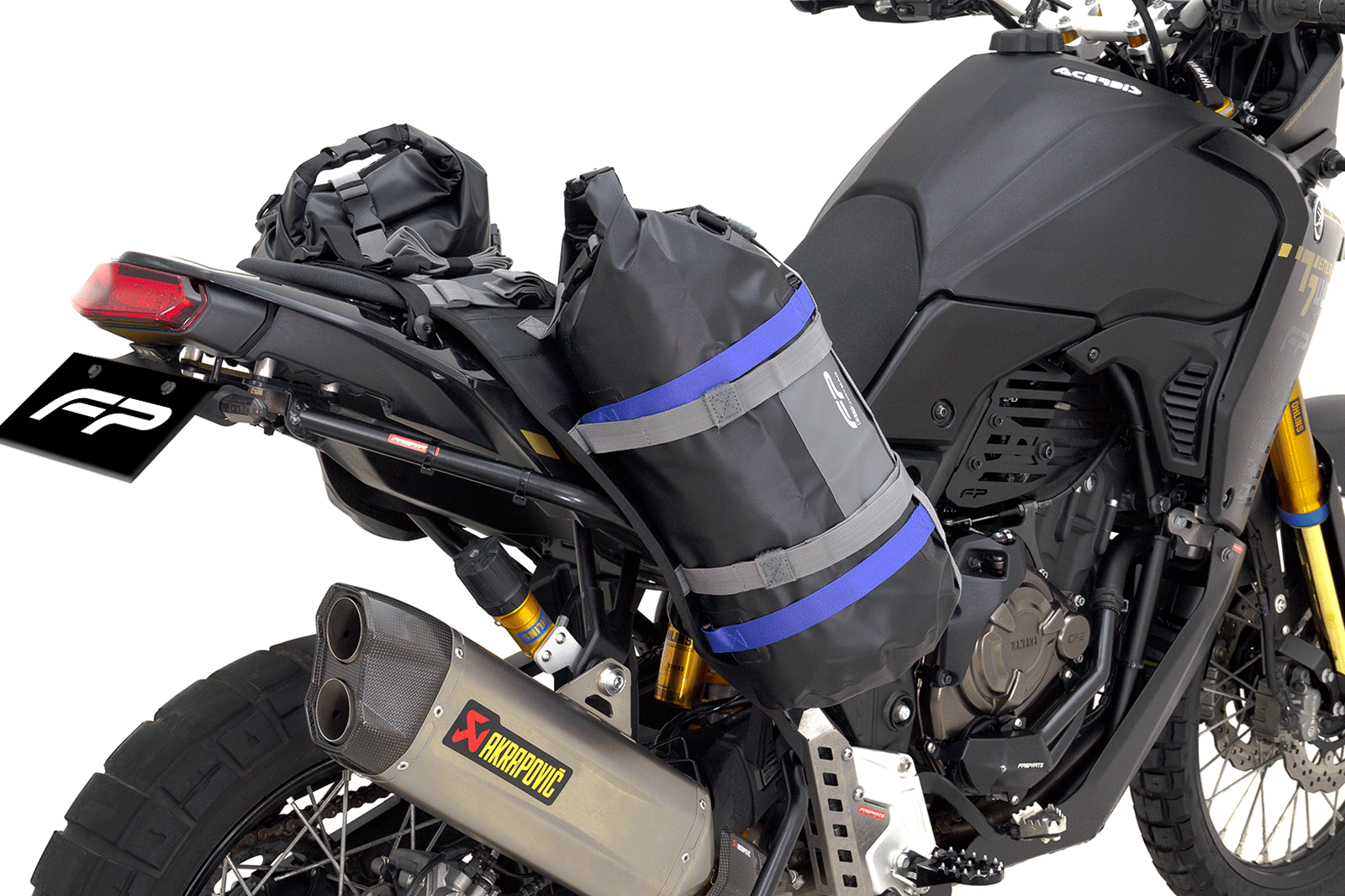 SISTEMA RACKLESS PARA DRYBAG  FP EXPEDITION, Soporte Maletas Laterales, Soporte Textil para Drybag, Organizador de Drybag, Anclaje de Drybag, Maletas Laterales, Cuelga Drybag, Soporte Textil, Drybag, Motocicleta, Correa, Universal, Resistente, Liviano, Fá