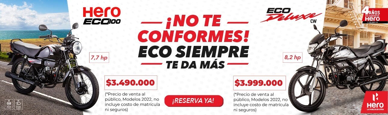 Precio Hero Eco 100 y Eco Deluxe modelo 2022